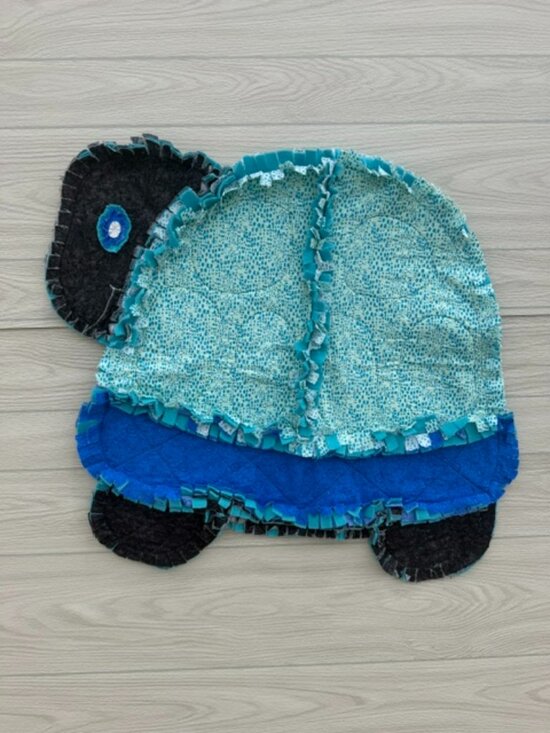 Simply Quilted Other - Homemade Small Blue & Black Turtle Rag Quilt